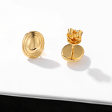 Polished Oval Sculptural Stud Earrings - floysun