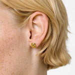 Polished Oval Sculptural Stud Earrings - floysun