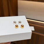 Polished Oval Sculptural Stud Earrings - floysun