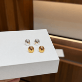Polished Oval Sculptural Stud Earrings - floysun