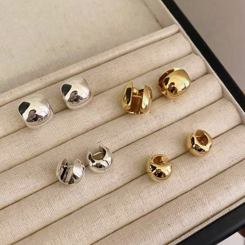 Polished U - Shape Hoop Earrings - floysun
