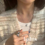 Puffy Enamel Heart Pendant Necklace - floysun