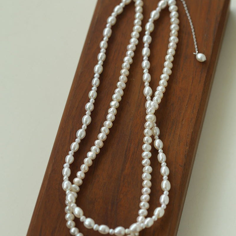 Pulldown Double - Layer Beaded Pearl Necklaces - floysun