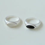 Pure Silver Satellite Ring-Black Onyx - floysun