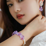 Purple Baroque Glass & Pearl Bracelet - floysun
