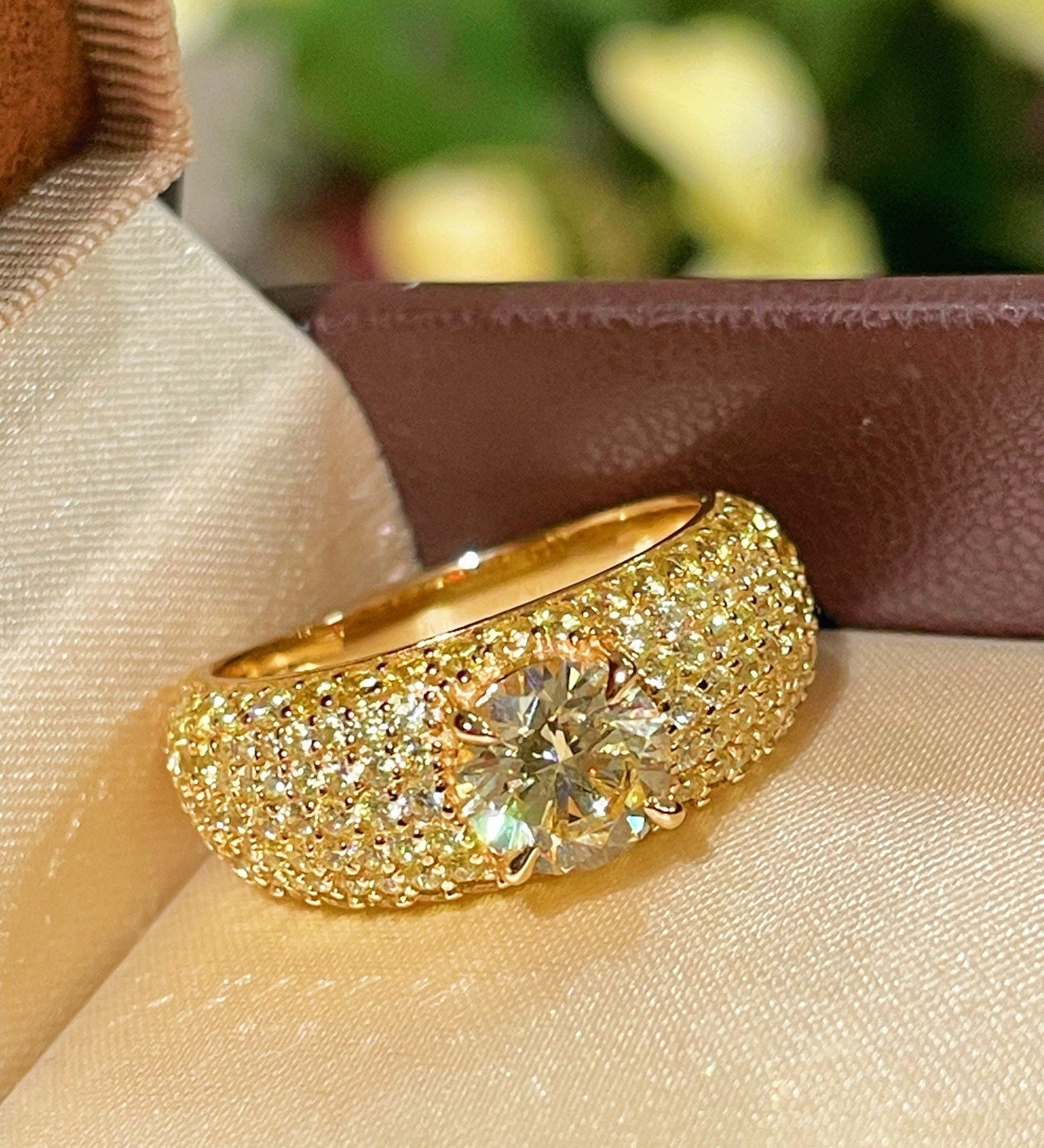 Radiant Canary Yellow Diamond Pavé Ring - floysun
