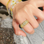 Radiant Canary Yellow Diamond Pavé Ring - floysun