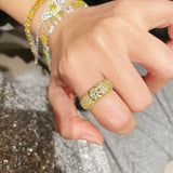 Radiant Canary Yellow Diamond Pavé Ring - floysun