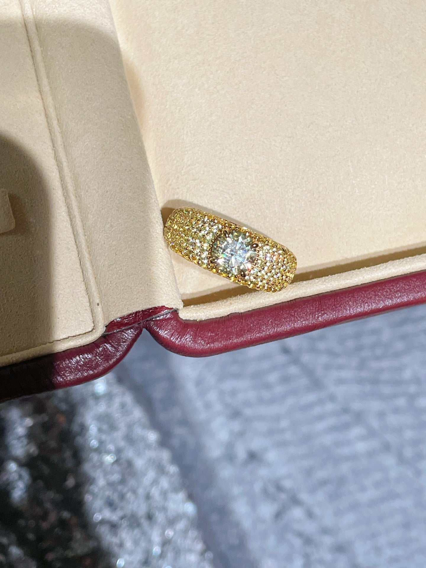 Radiant Canary Yellow Diamond Pavé Ring - floysun
