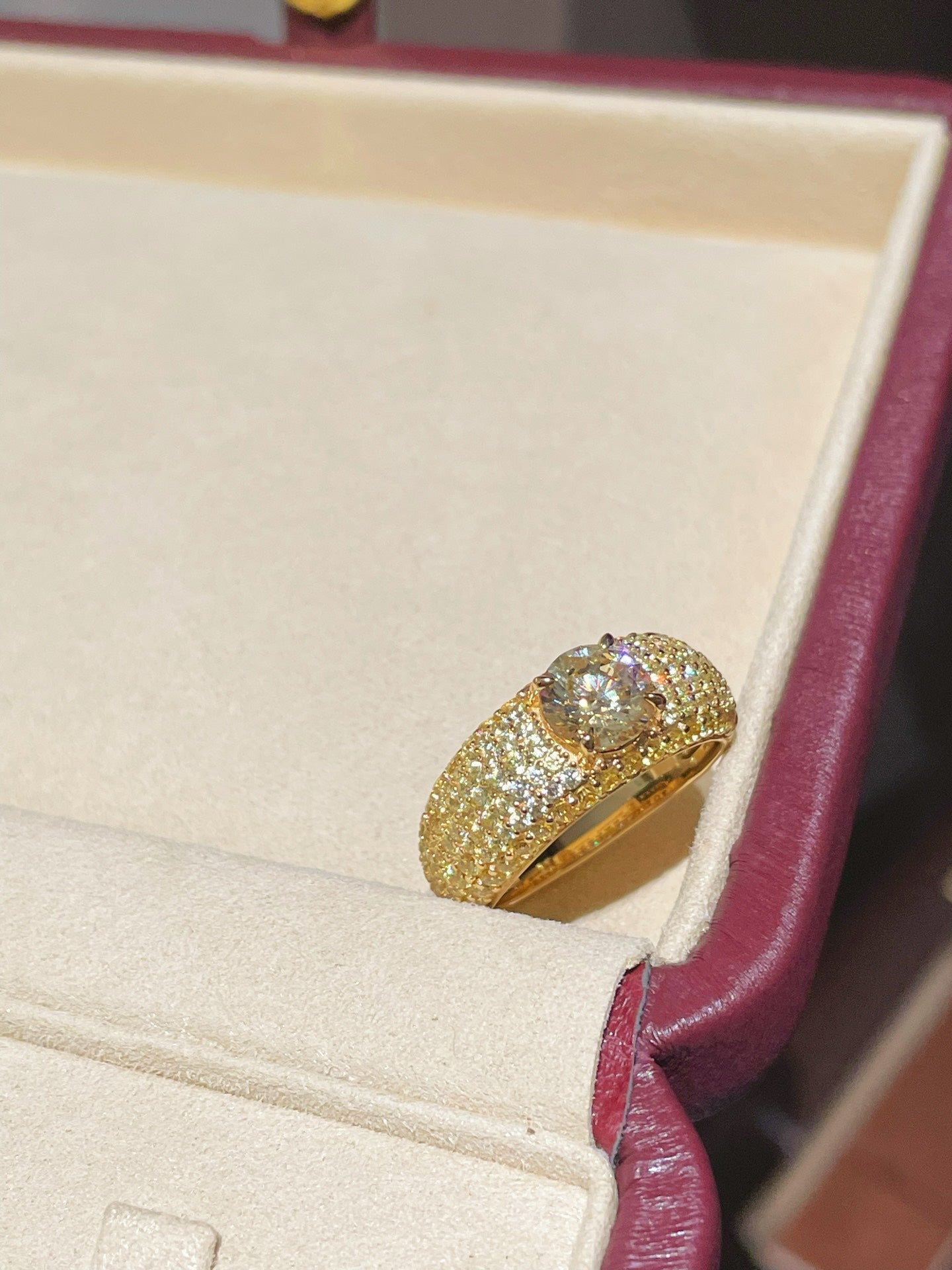 Radiant Canary Yellow Diamond Pavé Ring - floysun