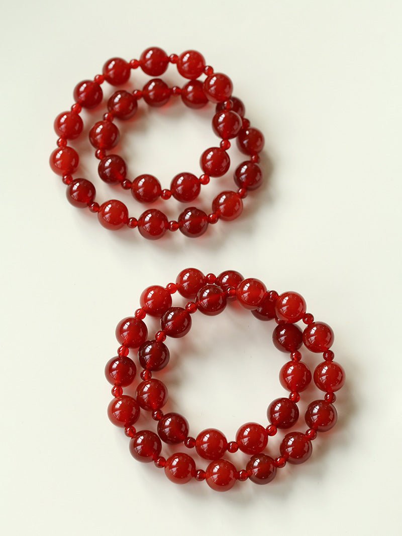 Radiant Red Agate Double Wrap Necklace - Bracelet - floysun