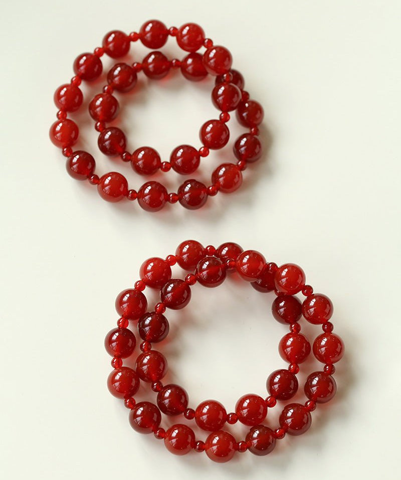 Radiant Red Agate Double Wrap Necklace - Bracelet - floysun