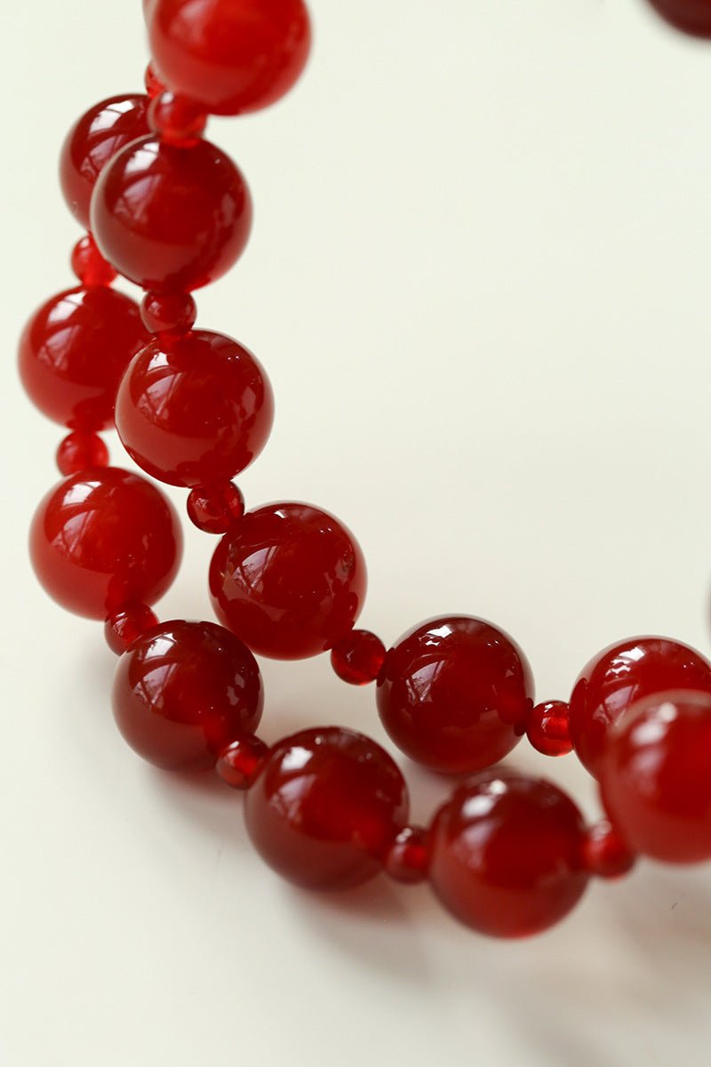 Radiant Red Agate Double Wrap Necklace - Bracelet - floysun