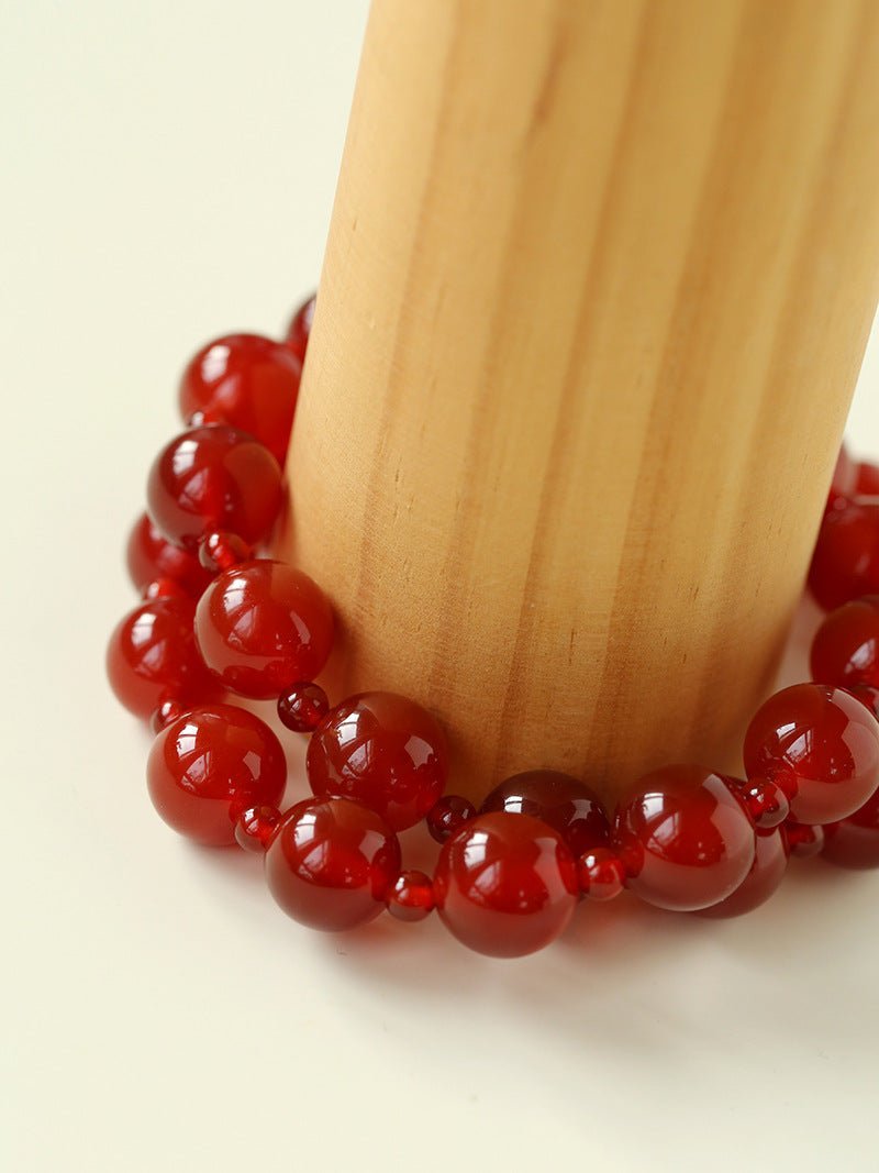 Radiant Red Agate Double Wrap Necklace - Bracelet - floysun