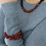 Radiant Red Agate Double Wrap Necklace - Bracelet - floysun