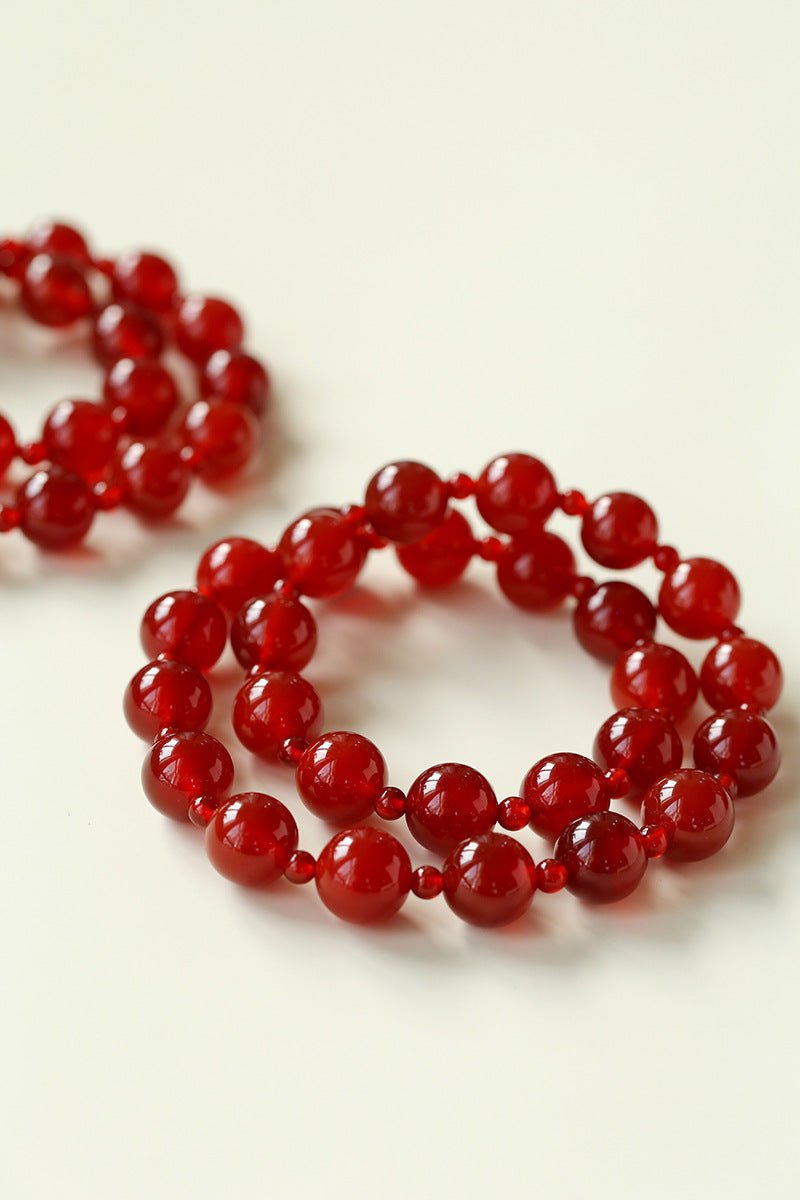 Radiant Red Agate Double Wrap Necklace - Bracelet - floysun