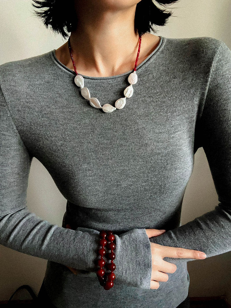 Radiant Red Agate Double Wrap Necklace - Bracelet - floysun