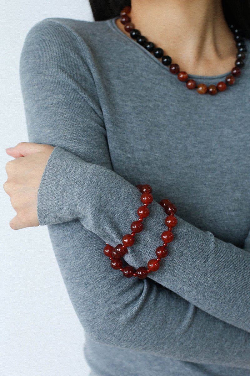 Radiant Red Agate Double Wrap Necklace - Bracelet - floysun