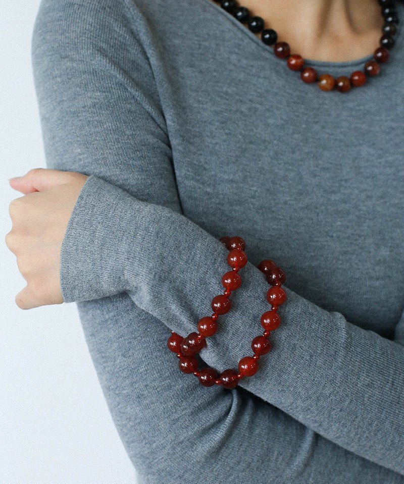 Radiant Red Agate Double Wrap Necklace - Bracelet - floysun