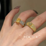 Radiant Yellow Diamond Egg - Shaped Ring - floysun