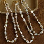 Reconstituted Baroque Pearl Beaded Necklace | Unique Luminous Design - floysun