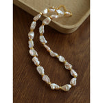 Reconstituted Baroque Pearl Beaded Necklace | Unique Luminous Design - floysun
