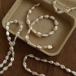 Reconstituted Baroque Pearl Beaded Necklace | Unique Luminous Design - floysun