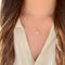 Rectangular Cushion Lab Created Padparadscha Pendant Necklace - floysun