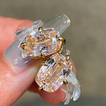 Rectangular Cushion Lab Created Padparadscha Stud Earrings - floysun