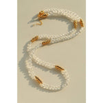 Red Agate & Clear Quartz Long Necklace with Sculptural Knot Detail - floysun