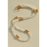 Red Agate & Clear Quartz Long Necklace with Sculptural Knot Detail - floysun