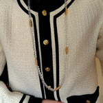 Red Agate & Clear Quartz Long Necklace with Sculptural Knot Detail - floysun