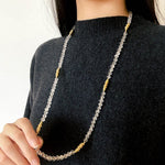 Red Agate & Clear Quartz Long Necklace with Sculptural Knot Detail - floysun