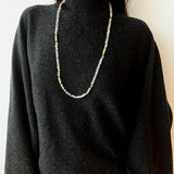 Red Agate & Clear Quartz Long Necklace with Sculptural Knot Detail - floysun