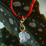 Red Agate Crystal Seashell Necklace - floysun