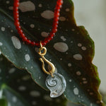Red Agate Crystal Seashell Necklace - floysun