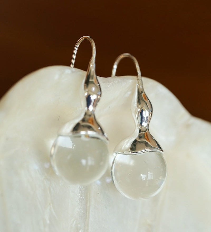 Red Agate Green Agate White Crystal Pearl Ear Hook - floysun