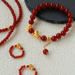 Red Agate Lucky Horse Bracelet - floysun