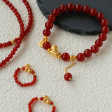 Red Agate Lucky Horse Bracelet - floysun