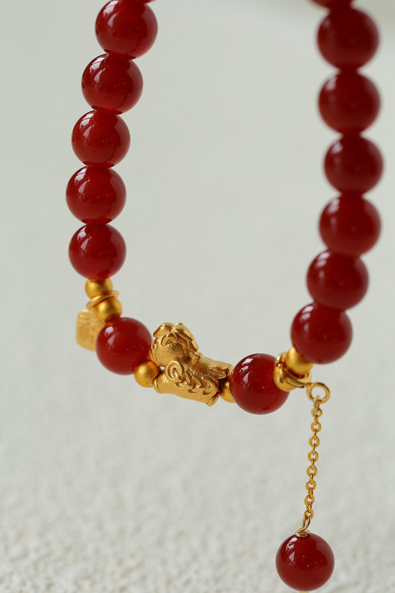 Red Agate Lucky Horse Bracelet - floysun