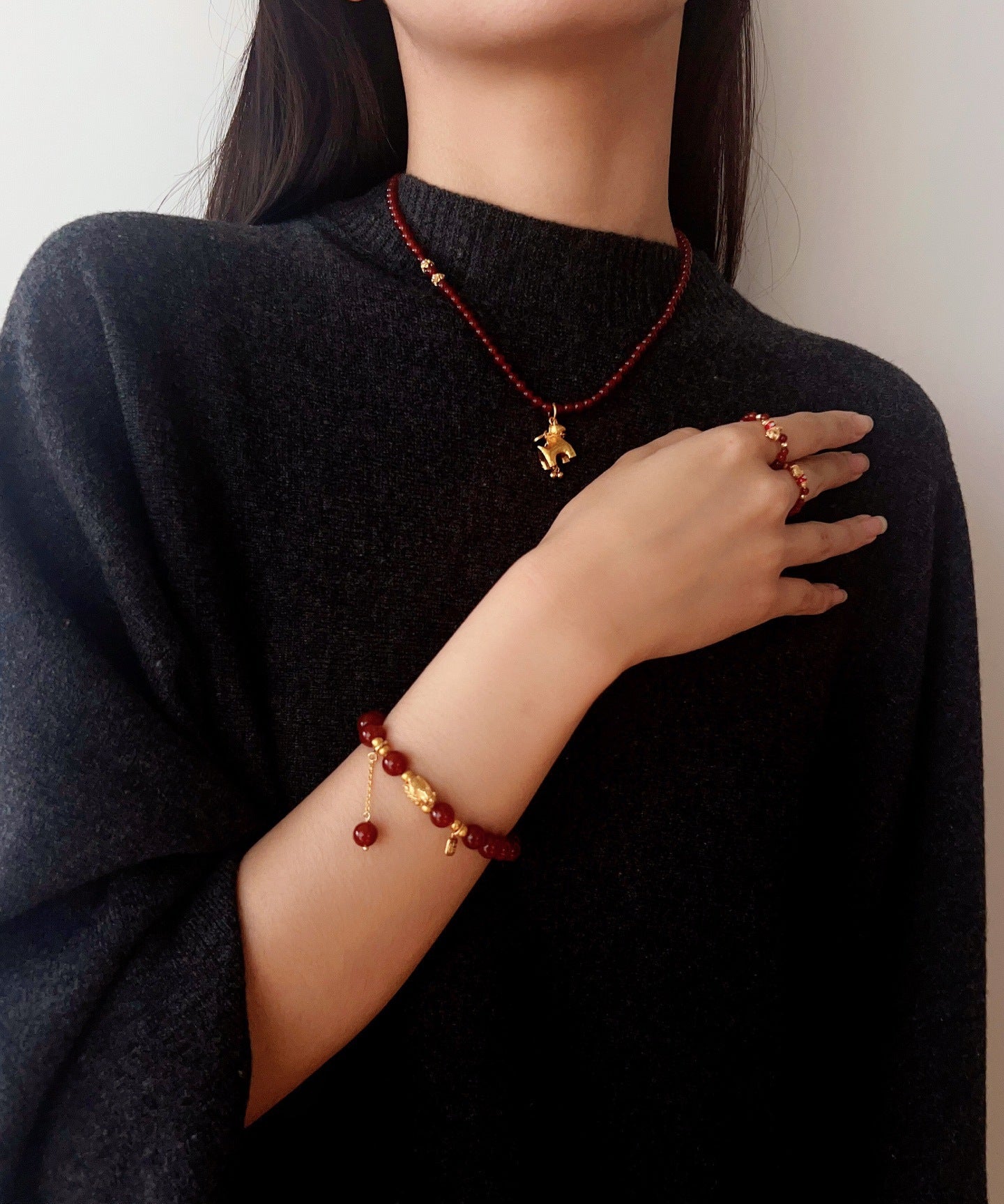Red Agate Lucky Horse Bracelet - floysun