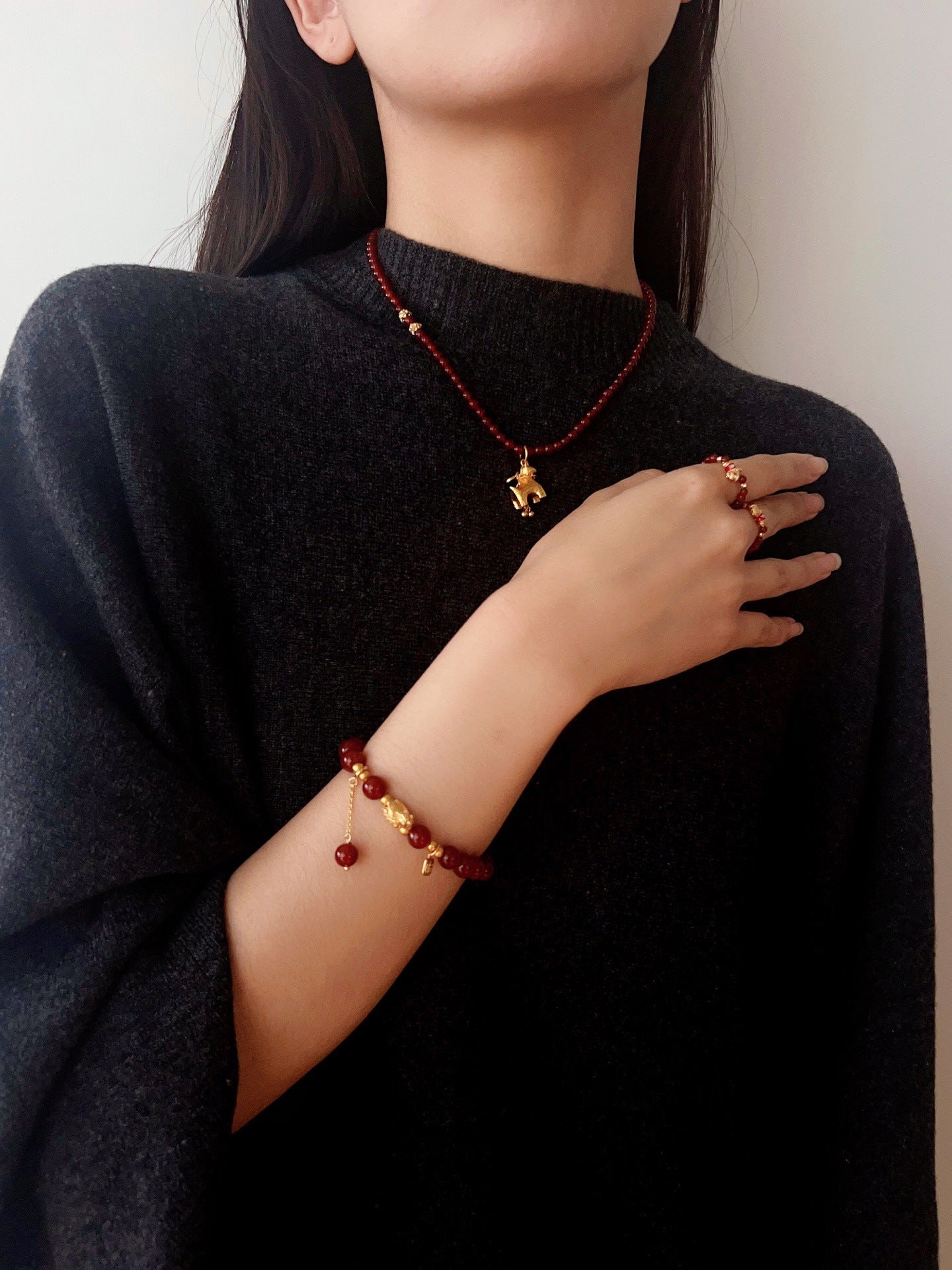 Red Agate Lucky Horse Bracelet - floysun