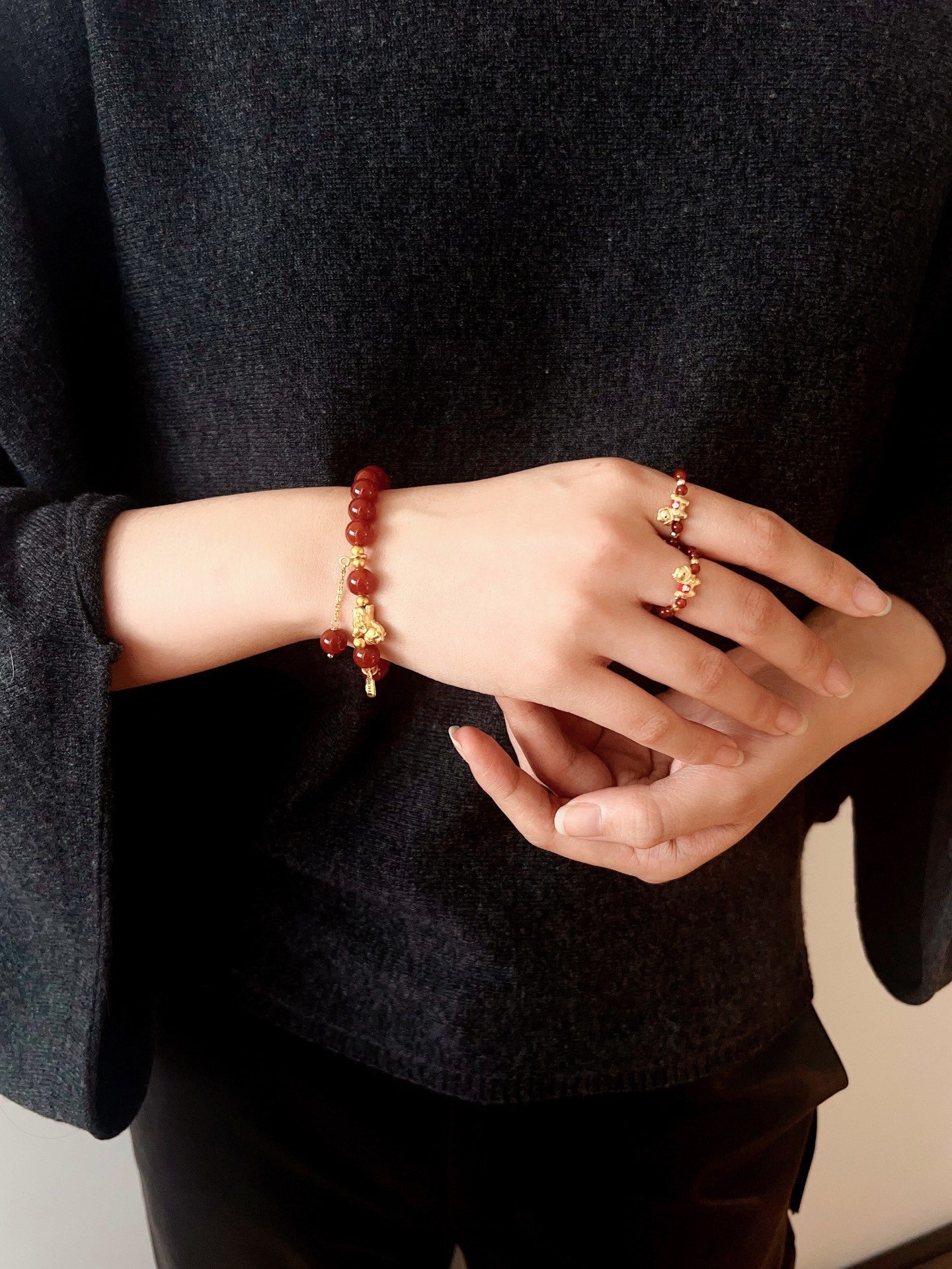 Red Agate Lucky Horse Bracelet - floysun