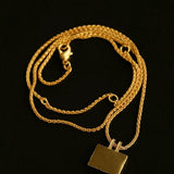 Red Agate Pendant Twisted Rope Chain Necklace - floysun