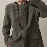 Red Rose Glass Bead Extra - Long Necklace - floysun