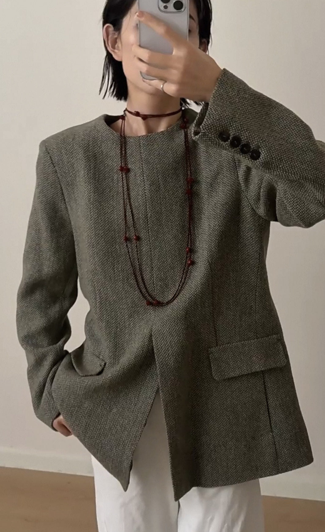 Red Rose Glass Bead Extra - Long Necklace - floysun