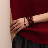 Red Rose Glass Bead Extra - Long Necklace - floysun