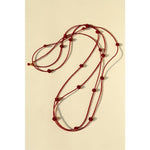 Red Rose Glass Bead Extra-Long Necklace - floysun