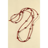 Red Rose Glass Bead Extra-Long Necklace - floysun