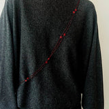 Red Rose Glass Bead Extra - Long Necklace - floysun